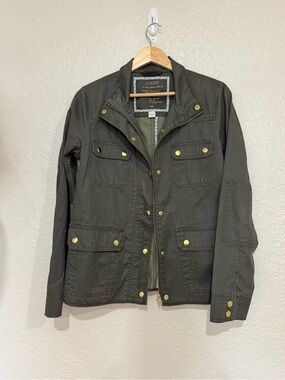 J.Crew Resin-Coated Cotton Twill Field Jacket Size Medium